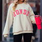 Beige Sherpa HOWDY Patched Pullover Sweatshirt