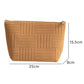 Camel Textured Woven Pattern Zipper Cosmetic Bag