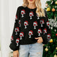 Black Cheer for Christmas Round Neck Casual Sweater