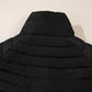 Black Plush Collared Quilted Zipped Puffer Vest