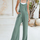 Tied Detail Pocket Design Button Front Jumpsuit Casual Wide Leg Overall