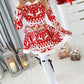 Christmas Print Hooded Long Sleeve Casual Dress Mini Flare Dress