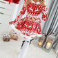 Christmas Print Hooded Long Sleeve Casual Dress Mini Flare Dress