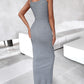 ChicMe ShapeSculpt Basic Lounge Slip U Neck Long Dress Elegant Sleeveless Ribbed Bodycon Maxi Dresses