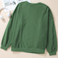 Blackish Green Loose Patchwork Crewneck Plus Size Sweatshirt