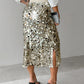 Allover Sequin Fashionable Midi Calf Skirt