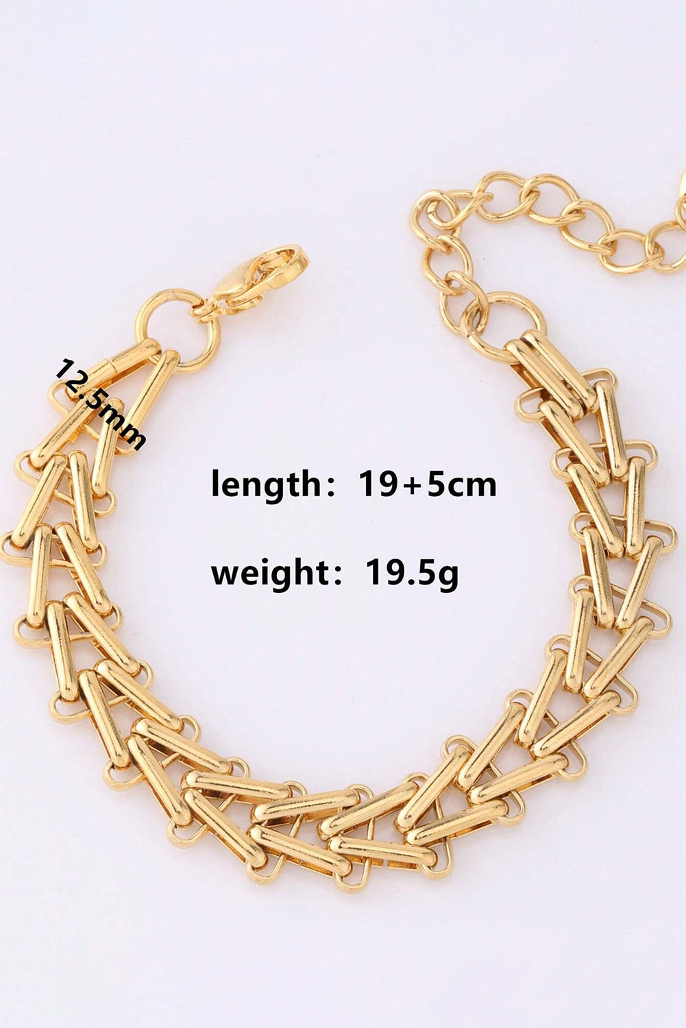 Gold Plated Alloy Adjustable Chain Bracelet