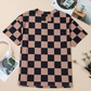 Light French Beige Checkmate Boyfriend Casual Tee