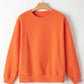 Russet Orange Solid Fleece Lined Drop Shoulder Terry Sweatshirt