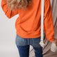 Russet Orange Solid Fleece Lined Drop Shoulder Terry Sweatshirt