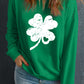 Dark Green St. Patricks Lucky Clover Graphic Sweatshirt