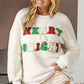 White Christmas MERRY & Bright Chenille Graphic Sherpa Sweatshirt