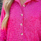 Allover Sequin Button down Long Sleeve Shirt Top