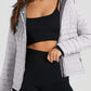 Silvery Solid Color Quilted Zip-up Puffer Jacket