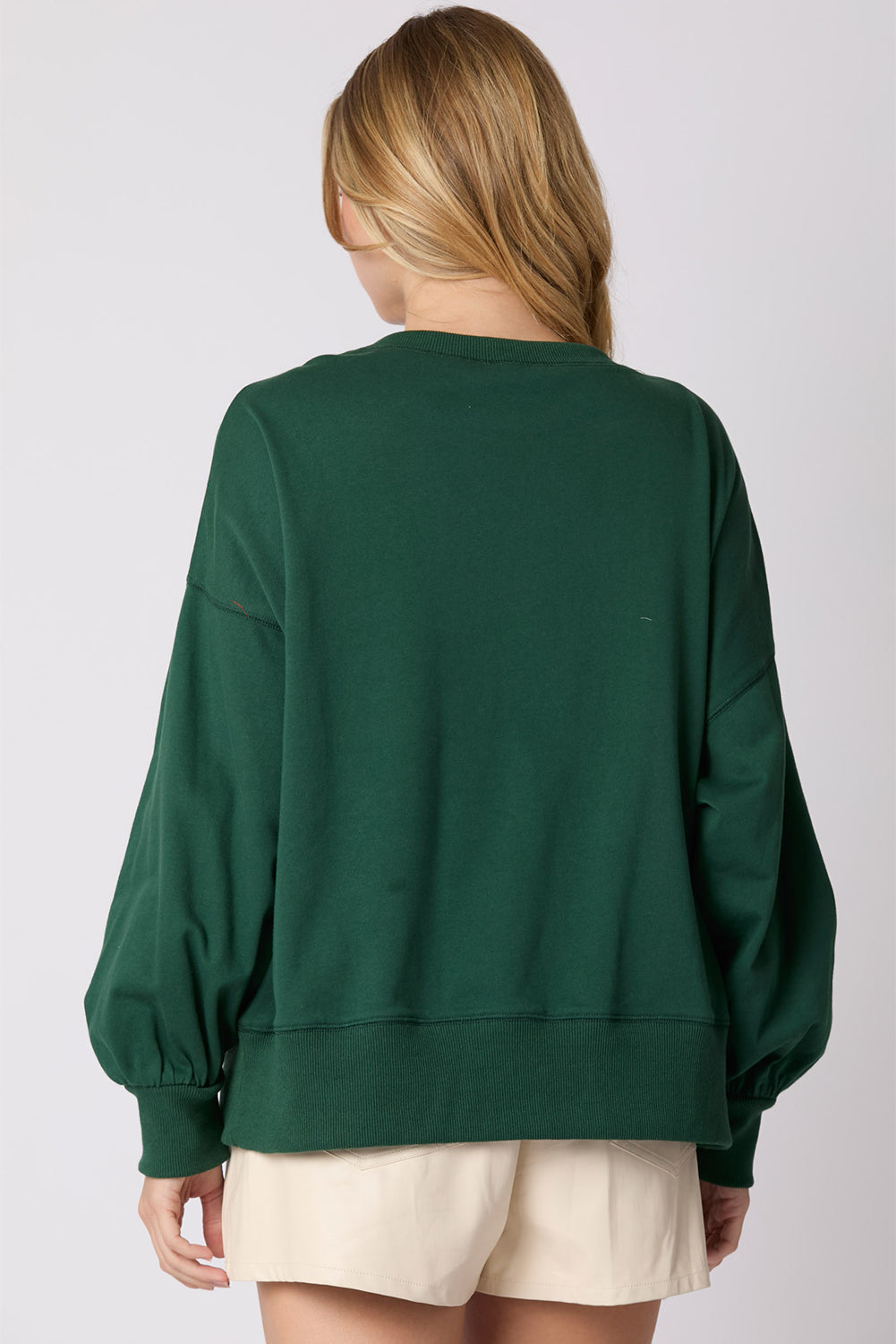 Blackish Green Christmas Bowknot Decor Crewneck Pullover Sweatshirt