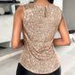 Allover Sequin Round Neck Tank Top