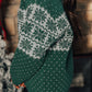 Green Christmas Snowflake Pattern Drop Shoulder Plus Size Sweater