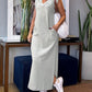 V Neck Pocket Design Slit Casual Dress