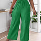 High Waist Drawstring Tied Detail Wide Leg Pants Casual Pants