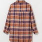 Multicolour Plus Size Plaid Print Collared Button up Jacket