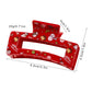 Racing Red Cartoon Christmas Pattern Print Hollow Out Hair Clip