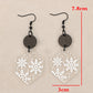 White Snowflake Print Hexagon Acrylic Dangle Earrings