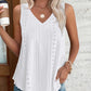 V Neck Sleeveless Thick Strap Hollow out Knit Tank Causal Top