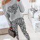 2 Piece Denim Butterfly Patch Skew Neck Long Sleeve Top Drawstring Waist Pants Tracksuit Streetwear