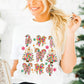 White Christmas Tree Bow Knot Print Round Neck T Shirt