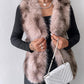 Tie Dye Pattern Open Front Fluffy Vest Coat