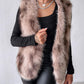 Tie Dye Pattern Open Front Fluffy Vest Coat