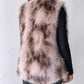 Tie Dye Pattern Open Front Fluffy Vest Coat