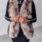 Tie Dye Pattern Open Front Fluffy Vest Coat