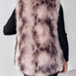 Tie Dye Pattern Open Front Fluffy Vest Coat