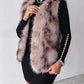 Tie Dye Pattern Open Front Fluffy Vest Coat