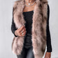 Tie Dye Pattern Open Front Fluffy Vest Coat