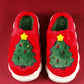 Fiery Red Christmas Tree Graphic Thick Sole Plush Slippers