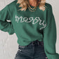 Blackish Green Pearl Beaded Merry Casual Sweater