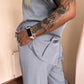 Short Sleeve Casual Top & Buttoned Pocket Design Cropped Pants Set