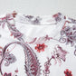 White Vintage Paisley Mock Neck T Shirt