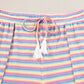 Pink Stripe Rainbow Tee Tasseled String Wide Leg Pants Set