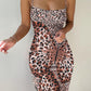 Leopard Butterfly Print Bodycon Dress