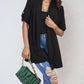 Roll Up Sleeve Casual Coat Open Front Lightweight Cardigan Top