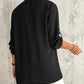 Roll Up Sleeve Casual Coat Open Front Lightweight Cardigan Top