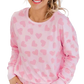 Pink Valentine Heart Shape Print Long Sleeve Top Shorts Lounge Set