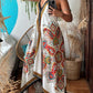 Tribal Print Plung V Neck Sleeveless Maxi Dress Caual Halter A Line Asymmetrical Vacation Dress