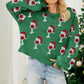 Dark Green Cheer for Christmas Round Neck Casual Sweater