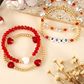 Fiery Red XOXO Heart Beaded 4pcs Layered Bracelet