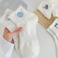 Light Blue Cute Smile Face Embroidered Cotton Socks