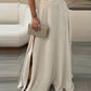 High Wasit A Line Slit Long Skirt Casual Flowy Summer Maxi Skirt